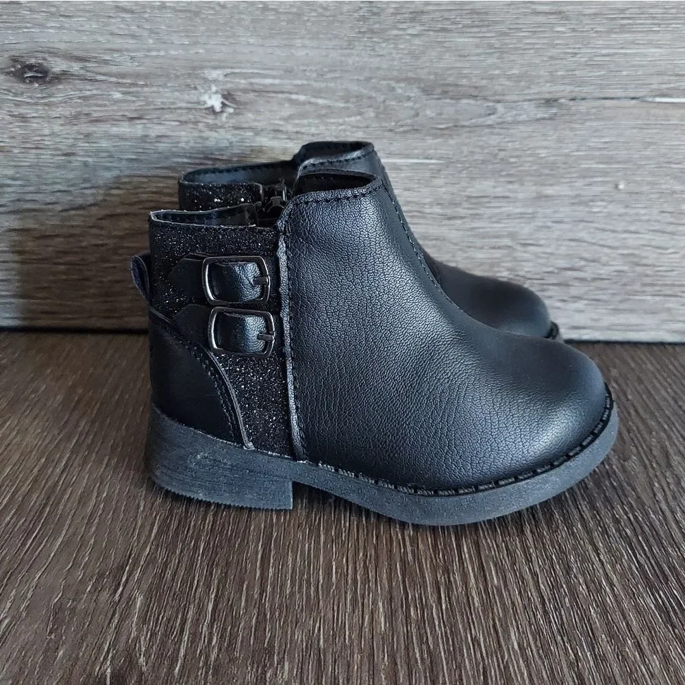 OshKosh B'gosh Banu Infant Girl's Black Ankle Boots Size 5